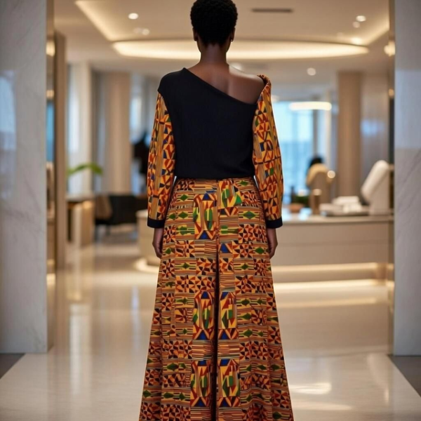 Kente Print Top and Skirt Set