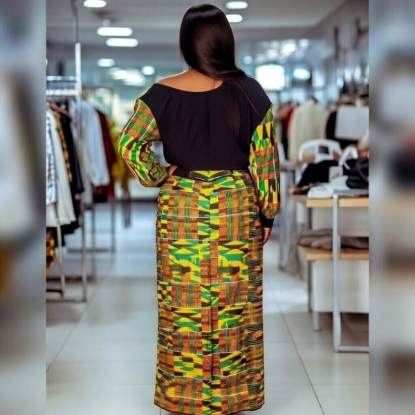 Kente Print Top and Skirt Set